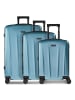 Police New York 4 Rollen Kofferset 3-teilig mit Dehnfalte ice blue