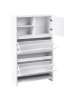 Beliani Schuhschrank COBAR in Weiß - (W) 70 x (H) 118 x (L) 24 cm