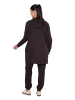 Ulla Popken Sweatjacke in mahagoni