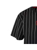 Karl Kani Small Signature Essential Pinstripe Tee in Schwarz
