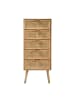 CALICOSY Hochkommode in Helles Holz - (W) 36.5  x (H) 100,50  x (L) 42  cm
