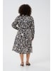 KAFFE curve Kleid KChaliah Regular fit in Black / Light Beige Flower