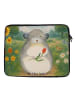 Mr. & Mrs. Panda Laptop Tasche Chinchilla Blume Design ohne Spruch in Weiß