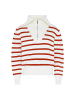 DreiMaster Damen Pullover Mit Streifen in WOLLWEISS ROT