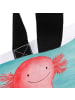 Mr. & Mrs. Panda Tote Bag Axolotl Liebe Design mit Spruch in Weiß