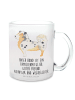 Mr. & Mrs. Panda Glastasse Hund Australien Shepherd mit Spruch in Transparent