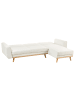 Beliani 3-Sitzer Sofa KAARINA in Weiß/Braun - (W) 260 x (H) 87 x (L) 152 cm linksseitig