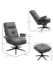 HOMCOM Relaxsessel mit Hocker in Dunkelgrau 78L x 91B x 103,5H cm