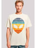 F4NT4STIC Heavy Oversize T-Shirt Alien Sonnenuntergang Retro in sand