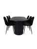 ebuy24 Essgruppe Bianca 65 (7-teilig) Schwarz 90 x 200 cm