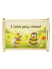 Mr. & Mrs. Panda Großes Tablett Bienen Paar Design mit Spruch in Weiß