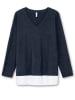 sheego Strickpullover in tiefblau-meliert
