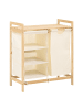 Beliani Wäschekorb TOROTAL in Weiß/Braun - (W) 94 x (H) 78 x (L) 33 cm