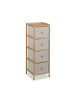 relaxdays Kommode in Beige/ Natur - (B)31 x (H)94 x (T)30 cm