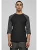 Urban Classics Urban Classics Herren Contrast 3/4 Sleeve Raglan Tee in blk/cha