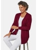 GOLDNER Kurzgröße:  Langarm Feinstrick-Cardigan in dunkelrot
