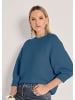 MADELEINE Zeitloser Baumwollpullover mit Perlfang-Muster in tintenblau