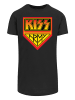 F4NT4STIC Long Cut T-Shirt Kiss Rock Band Army Logo in schwarz