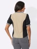 Sieh an! Kurzarm-Bluse in sand-schwarz