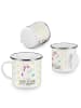 Mr. & Mrs. Panda Camping Emaille Tasse Einhorn Mitteilung mit Sp... in Weiß