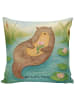 Mr. & Mrs. Panda Kissen 40x40 Otter Seerose Design ohne Spruch in Weiß