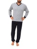 NORMANN Frottee Schlafanzug Pyjama lang Bündchen erhätlich - 52230 in Grau