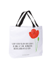 Mr. & Mrs. Panda Damen Schultertasche Blume Mohnblume mit Spruch in Weiß