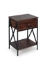 relaxdays Nachttisch in Dunkelbraun/ Schwarz – (B)40 x (H)55 x (T)30 cm