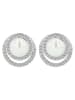 Adeliás Damen Ohrringe – Ohrstecker aus 925 Silber mit Perle in silber