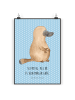 Mr. & Mrs. Panda Bild Schnabeltier Mut mit Spruch in Blau Pastell