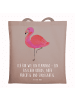 Mr. & Mrs. Panda Shopping Tasche Flamingo Classic mit Spruch in Braun Pastell