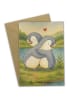 Mr. & Mrs. Panda Grußkarte Pinguine Kuscheln Design ohne Spruch in Weiß