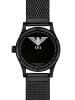 KHS Herren-Armbanduhr Platoon Solar Meshband Schwarz