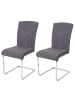 MCW 2er-Set Esszimmerstuhl F36, Stoff/Textil, grau