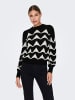 JACQUELINE de YONG Strickpullover Rundhals gerippte Ärmelbündchen in Schwarz