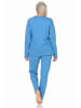 NORMANN Schlafanzug Pyjama langarm Krone Motiv - 87995 in blau