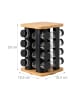 relaxdays Gewürzkarussell "16 Gläser" in Natur/ Schwarz - (B)18,5 x (H)28 x (T)18,5 cm