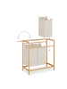 relaxdays Wäschesammler in Natur/ Creme  - (B)78,5 x (H)84,5 x (T)40 cm