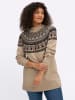 sheego Langarm-Pullover in beige-schoko-gemustert