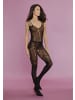 PETITE FLEUR GOLD Bodystocking-Ouvert in schwarz