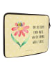 Mr. & Mrs. Panda Laptoptasche Hummel Blume mit Spruch in Gelb Pastell