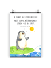 Mr. & Mrs. Panda Bild Pinguin Surfer mit Spruch in Weiß