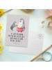 Mr. & Mrs. Panda Postkarte Pinguin mit Kind mit Spruch in Grau Pastell