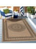 KADIMA DESIGN Teppich Outdoor Flachgewebe Vintage Polypropylen Terrasse in Schwarz
