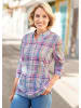GOLDNER Tunikabluse Feminine Hemdkragenbluse mit Karodessin in bunt / kariert
