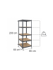 relaxdays Schwerlastregal "5 Ebenen" in Anthrazit - (B)80 x (H)200 x (T)60 cm