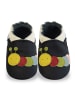 Yalion Leder-Krabbelschuhe "Raupe" in Schwarz