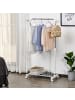 HOMCOM Kleiderständer-68,5L x 42B x 87-145H cm-Weiß