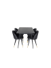 ebuy24 Essgruppe Silar 8 (5-teilig) Schwarz 90 x 120 cm