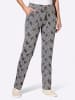 Sieh an! Jersey-Hose in grau-meliert-schwarz-bedruckt